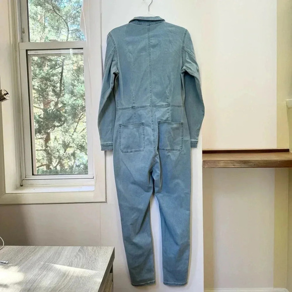 New Free People Lennox Denim Jumpsuit Blue Large - Picture 8 of 11